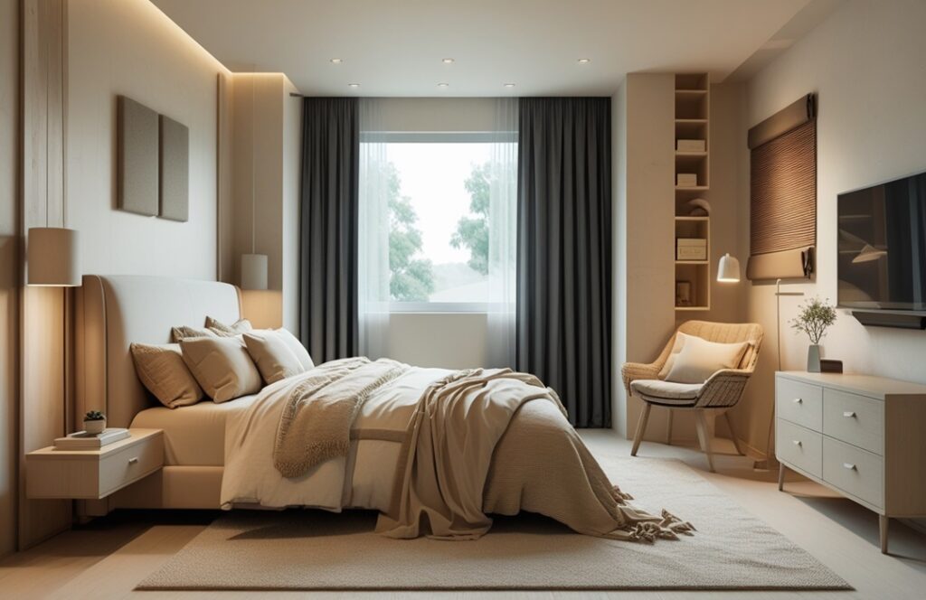 Peaceful bedroom design